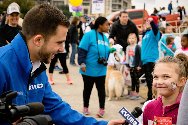 KVUE News interviews an Austin preschool child before the 2018 Turkey Trot KVUE News interviews an Austin preschool child before the 2018 Turkey Trot