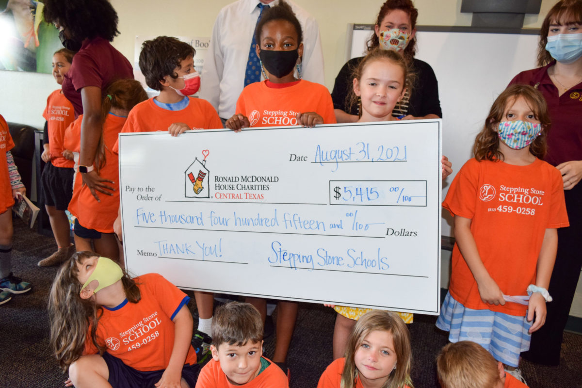 Stepping Stone School donation to the Ronald McDonald House - 2021 Stepping Stone School Philanthropy
