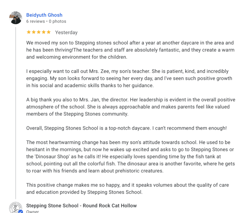 Preschool Review for Stepping Stone School Cat Hollow