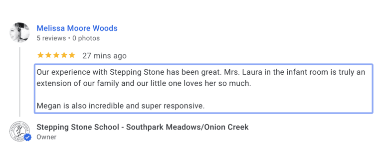 Preschool Review for Stepping Stone School Southpark Meadows