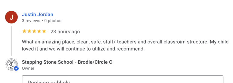 Preschool Review for Stepping Stone School Brodie