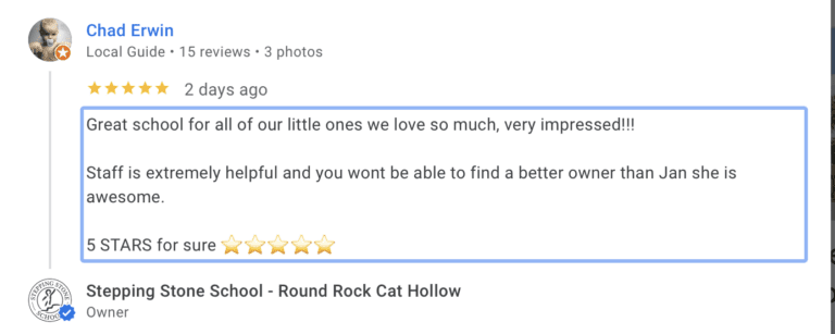 Preschool Review for Stepping Stone School Cat Hollow