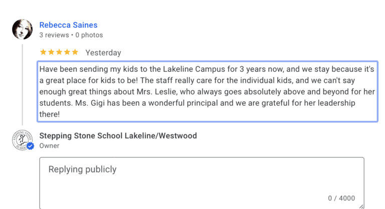 Preschool Review for Stepping Stone School Lakeline