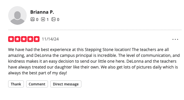 Preschool Review for Stepping Stone School Anderson Mill