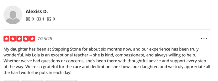 Preschool Review for Stepping Stone School Brodie