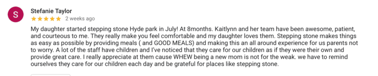 Preschool Review for Stepping Stone School Hyde Park