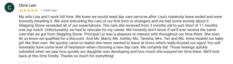 Preschool Review for Stepping Stone School Round Rock