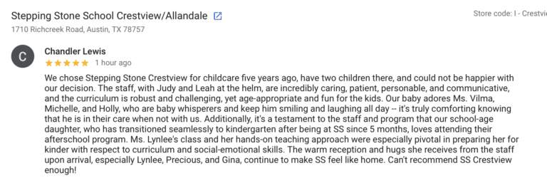 Preschool Review for Stepping Stone School Crestview