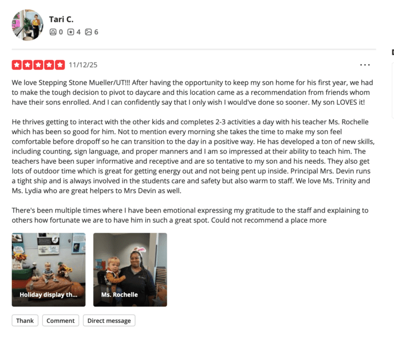 Preschool Review for Stepping Stone School Mueller