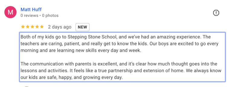 Preschool Review for Stepping Stone School Rock Prairie