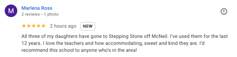 Preschool Review for Stepping Stone School Mcneil