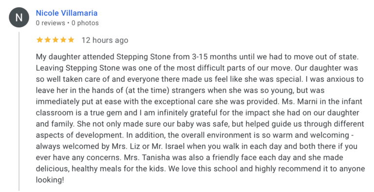 Preschool Review for Stepping Stone School Round Rock