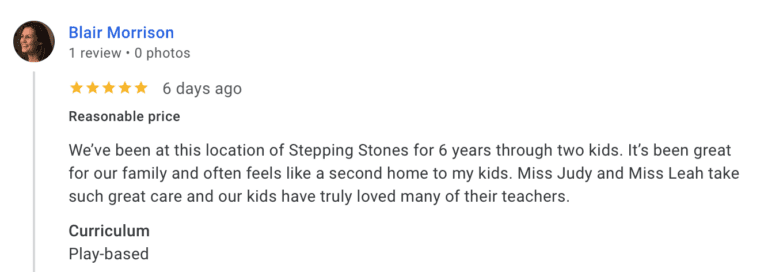 Preschool Review for Stepping Stone School Crestview