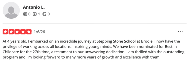 Preschool Review for Stepping Stone School Brodie