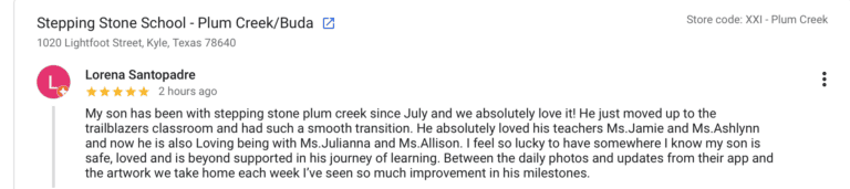 Preschool Review for Stepping Stone School Plum Creek