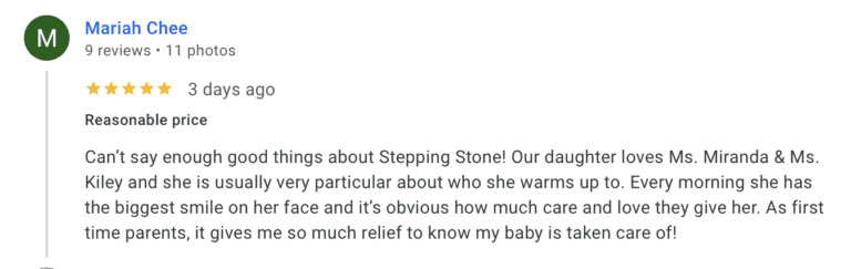 Preschool Review for Stepping Stone School Pflugerville