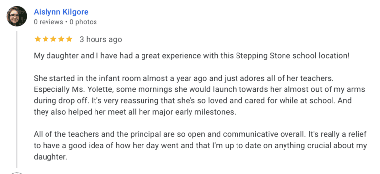 Preschool Review for Stepping Stone School Northcross