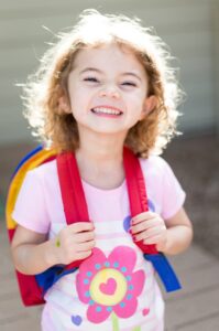 Child with backpack
