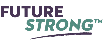 Future Strong logo vibrant colors bold text modern design